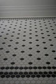 Black And White Penny Tile Floor Bathroom Black And White Hex Tiles With Border Lois I Think This Is What I Am Doing Patterned Floor Tiles White Tile Floor White Hexagon Tiles