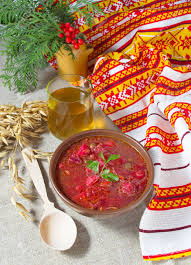 The traditional christmas eve supper in poland (wigilia), ukraine (святя вечеря, sviata vecheria) and lithuania (kūčios) consists of twelve dishes representing the twelve apostles or twelve months of the year. Ukrainian Traditional Red Borsch For Christmas Eve Dinner Stock Photo Picture And Royalty Free Image Image 31239921