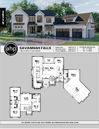 1 5 Story Modern Farmhouse Style House Plan Savannah Falls Farmhouse Style House Plans Farmhouse Style House House Plans Farmhouse