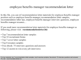 We did not find results for: Employee Benefits Manager Recommendation Letter