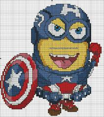 Schema Punto Croce Minion Capitan America Punto Croce Progetti Punto Croce Ricamo A Punto Croce