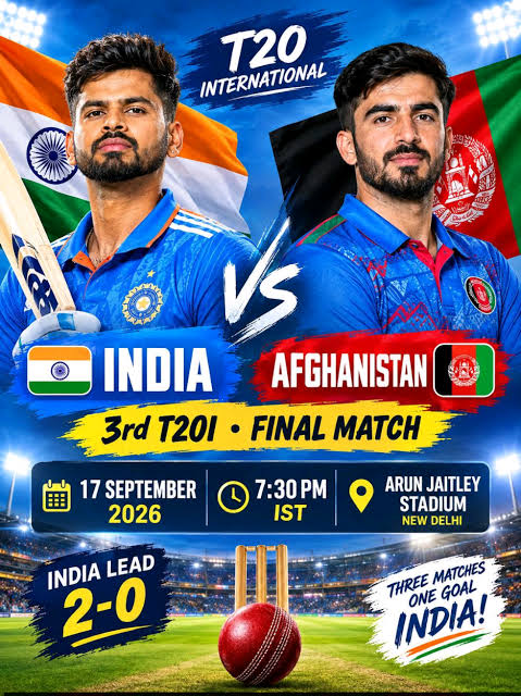 India vs Afghanistan 3rd T20I - Today 7:00 PM 🇮🇳🇦🇫 #INDvsAFG #IndiaVsAfghanistan #AFGvsIND #T20I #Cricket2026