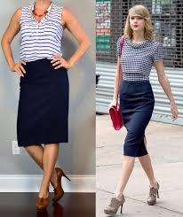 Black And White Striped Pencil Skirt Outfit Outfit Post Striped Sleeveless Blouse Navy Pencil Skirt Brown Loafer Pumps Pencil Skirt Skirt Outfits Spring Work Outfits