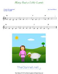 Mary Had A Little Lamb For Clarinet Free Sheet Music