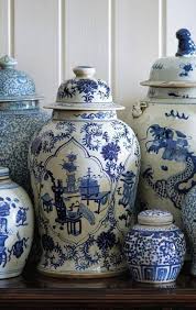 Chinese Porcelain Jars Nonagon Style Blue White Decor White Pottery Blue And White China