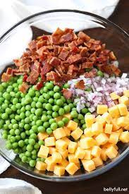 I modified somewhat using onion salt instead of fresh onion (because i didn't have one) and omitting. Classic Pea Salad Recipe Belly Full