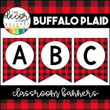 Black And White Buffalo Plaid Classroom Decor Banner Set Buffalo Plaid Classroom Decor Classroom Classroom Banner Plaid Decor