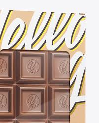 Download Kraft Chocolate Box W Window Mockup Half Side View In Box Mockups On Yellow Images Object Mockups