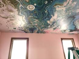Faux painting mural painting ceiling murals ceiling ideas hand painted furniture sky and clouds exposed brick art tutorials old world. How To Install Peel Stick Ceiling Wallpaper Eclectic Twist