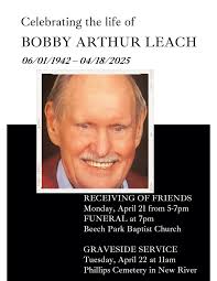 Please be in prayer for the Family of Bobby Leach.