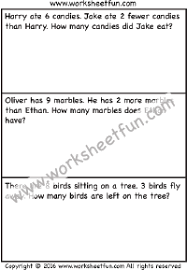 First grade word problem workbook #1. Word Problems Free Printable Worksheets Worksheetfun