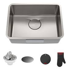 These sinks can be paired with counters made of the same material for a seamless look. 25 Undermount 16 Gauge Stainless Steel Single Bowl Kitchen Sink With Drainassure Waterway