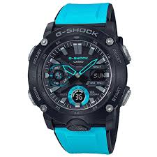 With reinforced carbon taking its place as the third material, toughness enters a new dimension. Buy Men S Casio G Shock Analog Digital Carbon Core Guard Blue Resin Band Watch Ga2000 1a2 Online At Low Prices In India Amazon In
