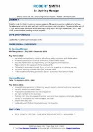 opening manager resume samples qwikresume