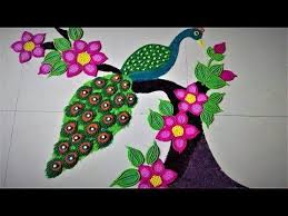 Latest Unique And Beautiful Peacock Rangoli Designs Creative Rangoli By Shital Mahajan Youtube Peacock Rangoli New Rangoli Designs Rangoli Designs Diwali