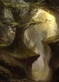 The myrtle is a sacred tree associated with goddess venus, which gained its popularity during the renaissance era, the period of efflorescence in secular art. Sacred Tree By Tom Edwards Fantasy Landscape Fantasy Art Conceptual Art