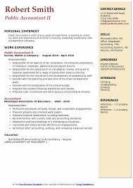 A template is provided that outlines the major parts of a good. Public Accountant Resume Samples Qwikresume