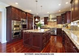 Kitchen With Cherry Wood Cabinetry Stock Photography K2745665 Kitchen Remodel Small New Kitchen Designs Kitchen Remodel