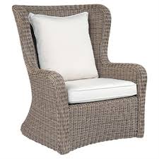 Kingsley Bate Sag Harbor Coastal Woven Wicker Outdoor High Back Lounge Chair Elegant Outdoor Furniture Lounge Chair Outdoor Wicker Lounge Chair