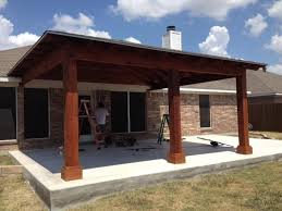 Attached Cedar Covered Porch Outdoor Patio Decor Patio Design Backyard Covered Patios