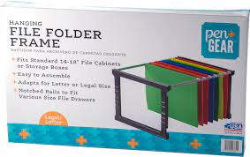 Sauder locking legal size file cabinet cherry wood furniture home office 2 drawer s. Pen Gear Legal Letter Size Hanging File Folder Frame Walmart Com Walmart Com