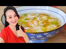 Must Eat Shrimp Egg Drop Soup Recipe Cici Li Asian Home Cooking Recipes Youtube Egg Drop Soup Shrimp Soup Recipes Cooking Recipes