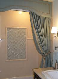 Cornice Over Shower Curtain This Is So Much Prettier And Elevates The Style Of The Whole Bath Diy Bathroom Makeover Custom Shower Curtains Bathroom Makeover