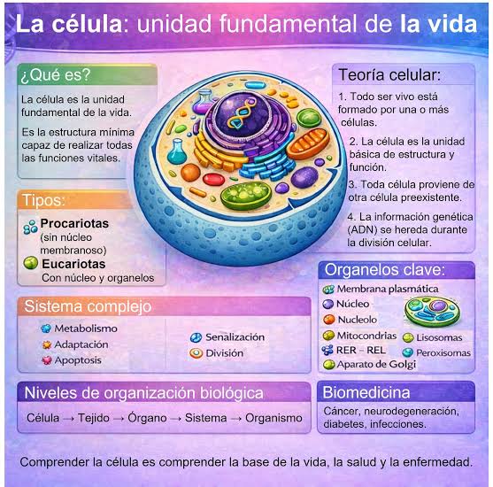 La célula: unidad fundamental de la vida Todo lo que somos (nuestro cuerpo,  nuestros tejidos, nuestros órganos e incluso nuestras enfermedades) tiene  su origen en una estructura microscópica: la célu