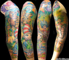 Born as theodor seuss geisel on march 2, 1904, the beloved author of popular children's books such as green eggs and ham, the cat in the hat, the lorax, and how the grinch stole christmas, lived. Dr Seuss Sleeve By Scott Olive Tattoonow
