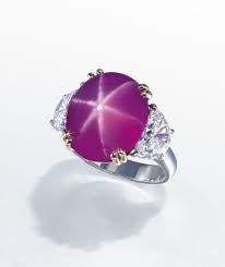 An Important Star Ruby And Diamond Ring Set With A Cabochon Star Ruby Flanked By Half Moon Diamonds Mounted In Platinu Star Ruby Ring Ruby Jewelry Star Ruby