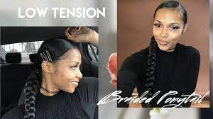 Low Tension Braided Ponytail Video Braided Ponytail Braided Ponytail Weave Stylish Hair