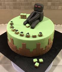 Eine Minecraft Torte Mit Enderman Hab Wunderkuchen Mit Milchmadchen Buttercreme Drin Junge 9 Jahre Motivtorten Minecraft Torte Wunderkuchen