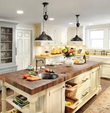 Industrial Style Pulley Lights For A Unique Antique Loft Kitchen Island With Sink Rustic Kitchen Kitchen Island Design