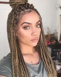 Black And Light Brown Box Braids 7 775 Likes 101 Comments M Y E S H A P O L N E T T Mua Myesha On Instagram Forgot Most Of T Box Braids Hairstyles Box Braids Styling Blonde Braids