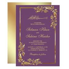 Check out our wedding details card selection for the very best in unique or custom, handmade pieces from our templates shops. Purple And Gold Floral Border Islamic Wedding Invitation Zazzle Com Islamic Wedding Wedding Invitations Muslim Wedding Invitations