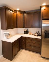 Starmark Hazelnut With Caesartsone Frosty Carina With Flat Polish Edge Kitchen Cabinets In Bathroom Cherry Kitchen Cherry Cabinets Kitchen