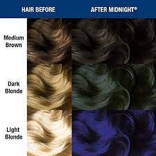 If you have dark hair and want to avoid using bleach, use a blue hair dye that is specifically designed for use on dark hair. Manic Panic After Midnight Classic Creme Vegan Cruelty Free Blue Semi Permanent Hair Dye 118ml Amazon De Beauty