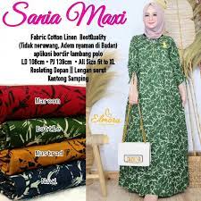 Maupun buat wanita setengah baya. Sania Maxy Cotton Linen Hq Gamis Remaja Masa Kini Gamis Brokat Modern 2020