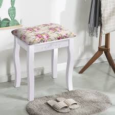 Astoria Grand Nyla Vanity Stool Frame Color White Vanity Stool Leather Chair With Ottoman Balcony Table And Chairs