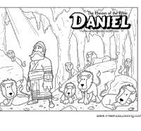 Daniel and the lions den coloring page. Heros Of The Bible Daniel Coloring Pages Surfnetkids