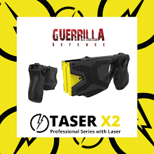 Taser® x2 is a revolution for shooting stun guns with two cartridges that can be controlled independently for police standards. Taser X2 Professional Series With Laser Guerrilla Defense Personal Protection Safety