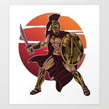 The spartan is a 'mech that was designed in 2765 in response to increased hostility in the periphery prior to the bloody coup launched by stefan amaris. Spartan Warrior Sparta Greek Fighter Sword Power Art Print By Anziehend