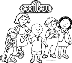 Caillou Family Friends Coloring Page In 2020 Family Coloring Pages Coloring Pages For Kids Santa Coloring Pages