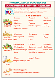 Baby Food Schedule For 6 To 9 Months