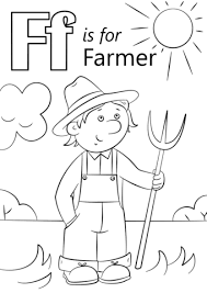 Download for free and print and give to kids to color and enjoy. Letter F Is For Farmer Coloring Page From Letter F Category Select From 26388 Printable Farm Animal Coloring Pages Farm Coloring Pages Alphabet Coloring Pages