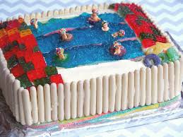 Coolest swimming pool cake photos and tips. Swimming Birthday Cakes