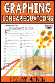 Middle School Math Halloween Worksheet In 2020 Halloween Math Activities Graphing Linear Equations Maths Activities Middle School
