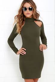 Topsearch.co has been visited by 1m+ users in the past month Chic Olive Green Dress Bodycon Dress Long Sleeve Dress 42 00 Lulus