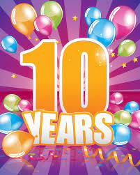 10 Jaar Verjaardagskaart Birthday Cards Happy 10 Year Anniversary Anniversary Congratulations