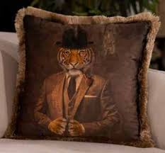 Shop wayfair for all the best brown throw throw pillows. Casa Padrino Luxury Decorative Pillow Gentleman Tiger Brown Multicolor 45 X 45 Cm Printed Velvet Pillow With Fringes Luxury Quality